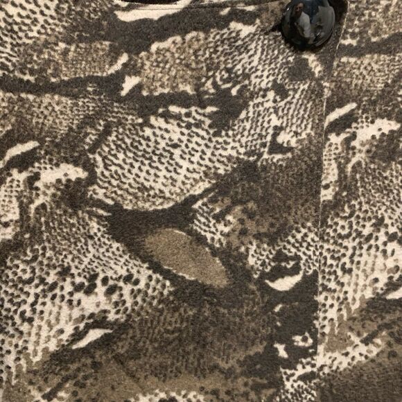 Jones New York Womens Wool Blend Animal Print Poncho Cape One Size Boho - Picture 2 of 9